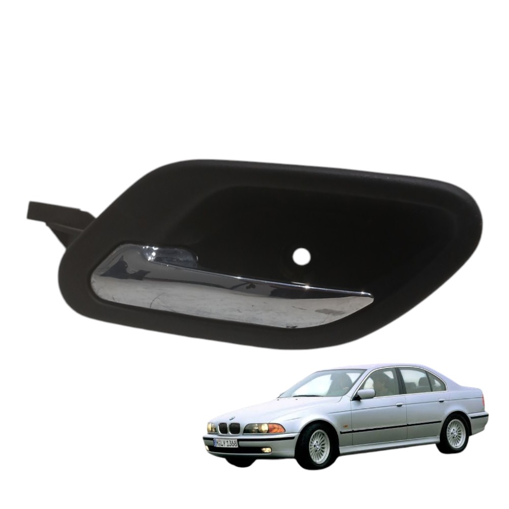 Maçaneta Interna Traseira Esquerda Bmw 540i 4.4 V8 1999 E39 Preto Traseira