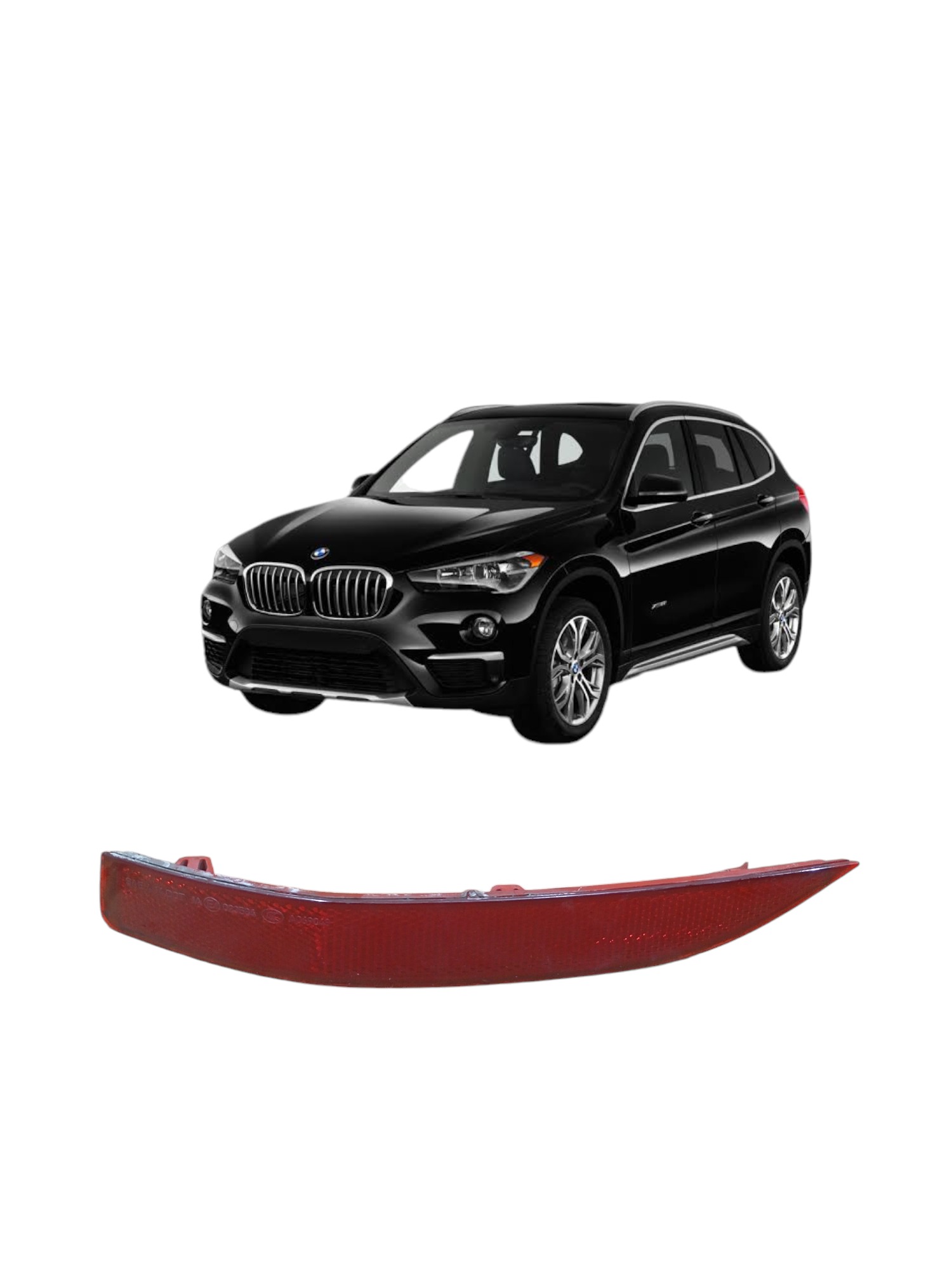 Refletor Olho De Gato Esquerdo Bmw X1 2017 Vermelho