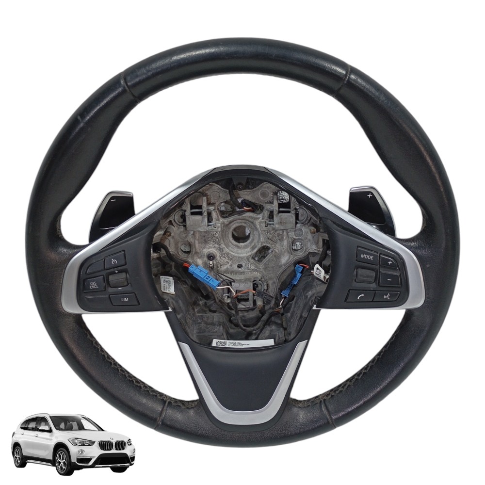 Volante Direção Com Comandos Bmw X1 2.0 2016 2017 687751901 Preto