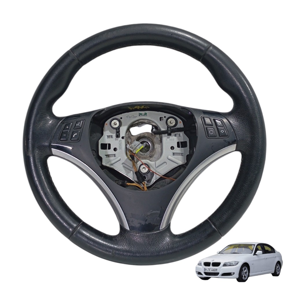 Volante Direção Com Comandos Bmw 320i 2.0 E90 2009 2010 2011 Preto