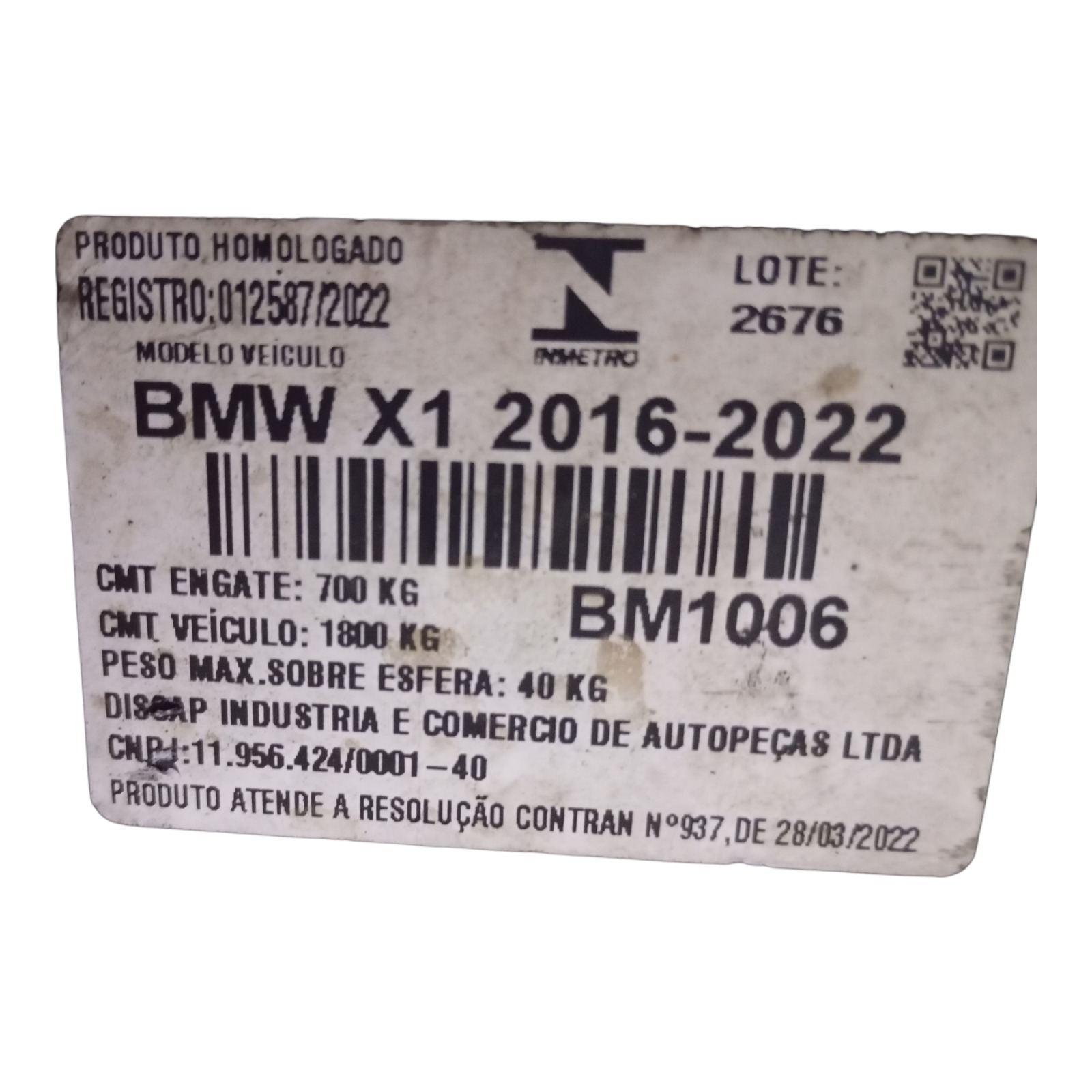 Engate Reboque Bmw X1 2016 2017 2018 2019