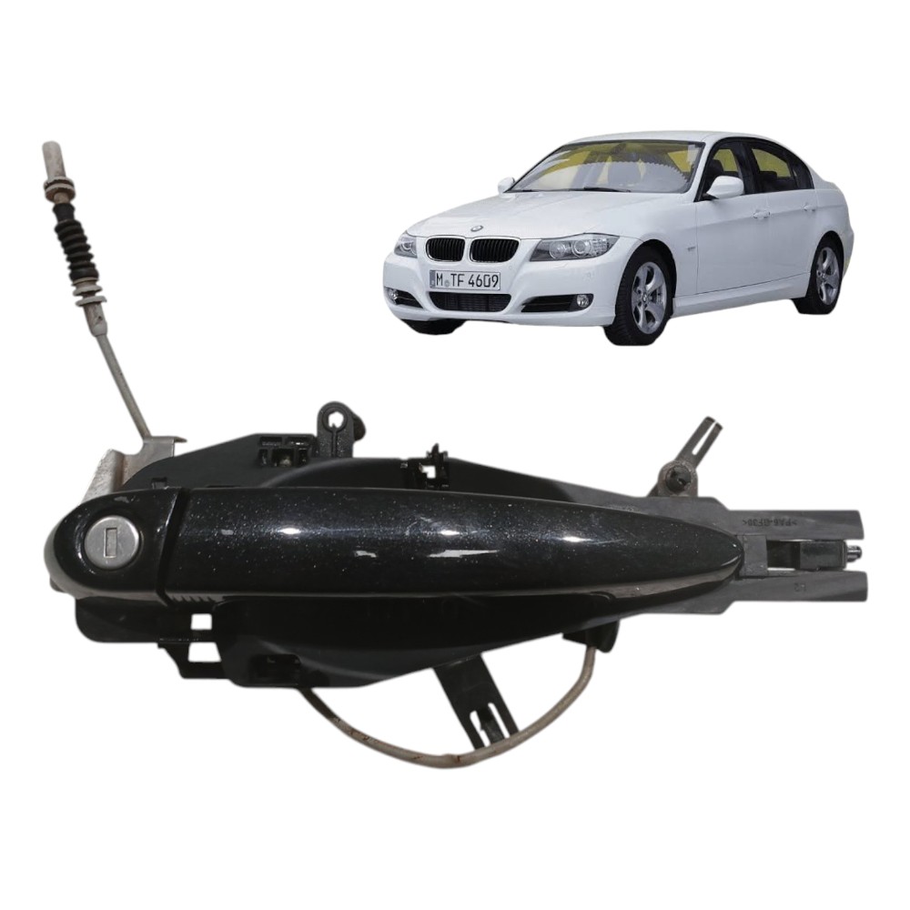 Maçaneta Externa Dianteira Esquerda Bmw 335i 3.0 Turbo 2008 Preto Dianteira 1