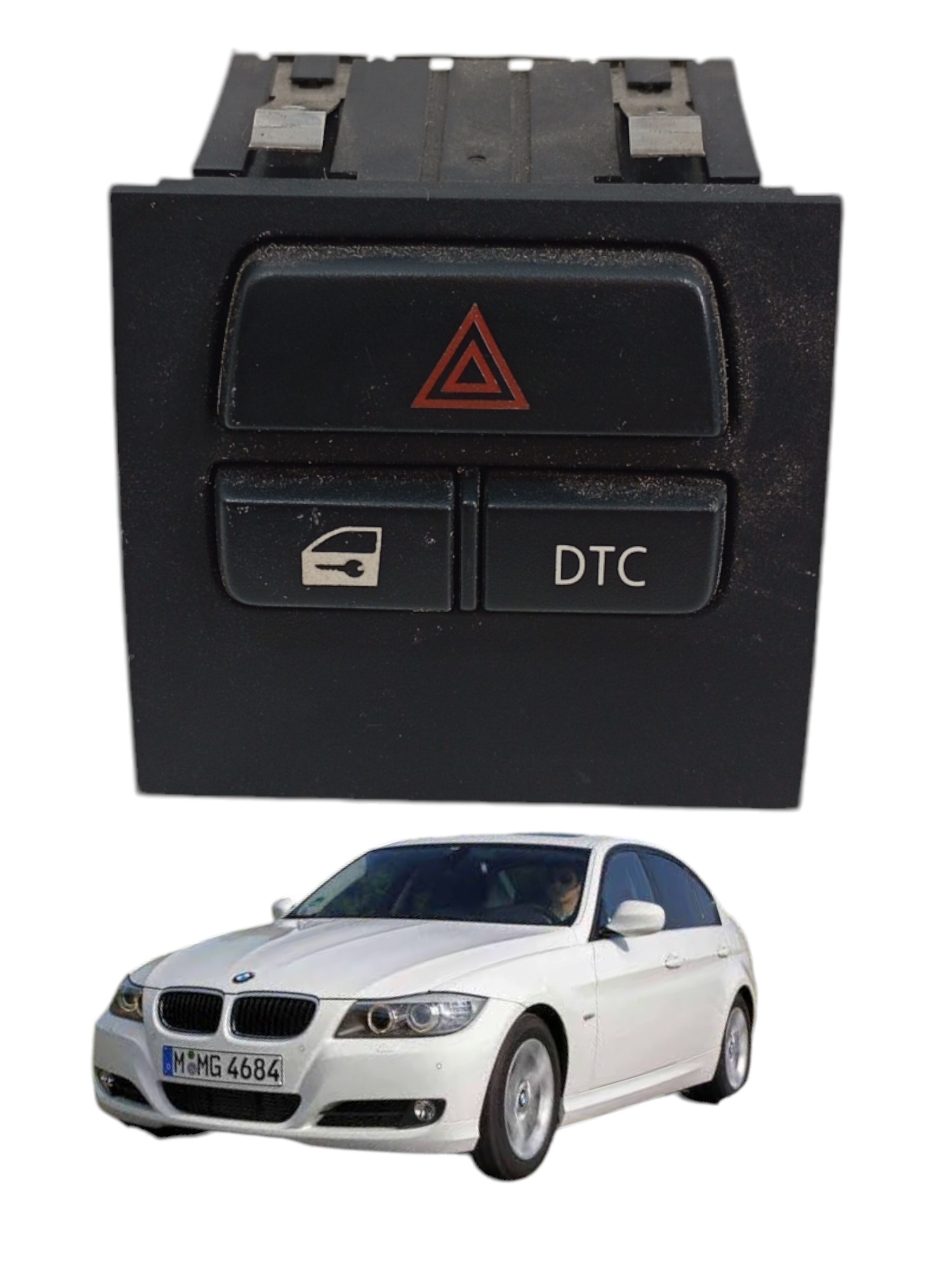 Botão Pisca Alerta E Trava Portas Bmw 320i 2.0 2009 2010 E90 Preto