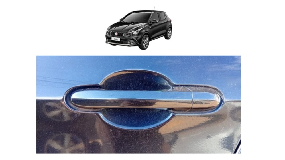 Maçaneta Externa Traseira Esquerda Fiat Argo 2018 Detalhe Preto Traseira