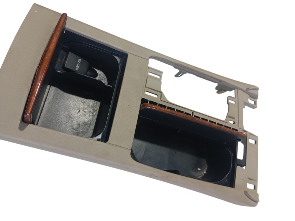 Moldura Console Central Cambio Porta Objetos Camry 2008 Bege Com Acabamento Imitação Madeira 3
