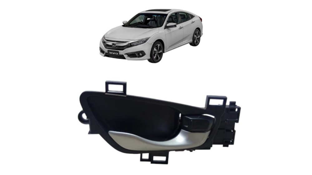 Maçaneta Interna Traseira Direita Honda Civic Touring 2017 Prata Traseira