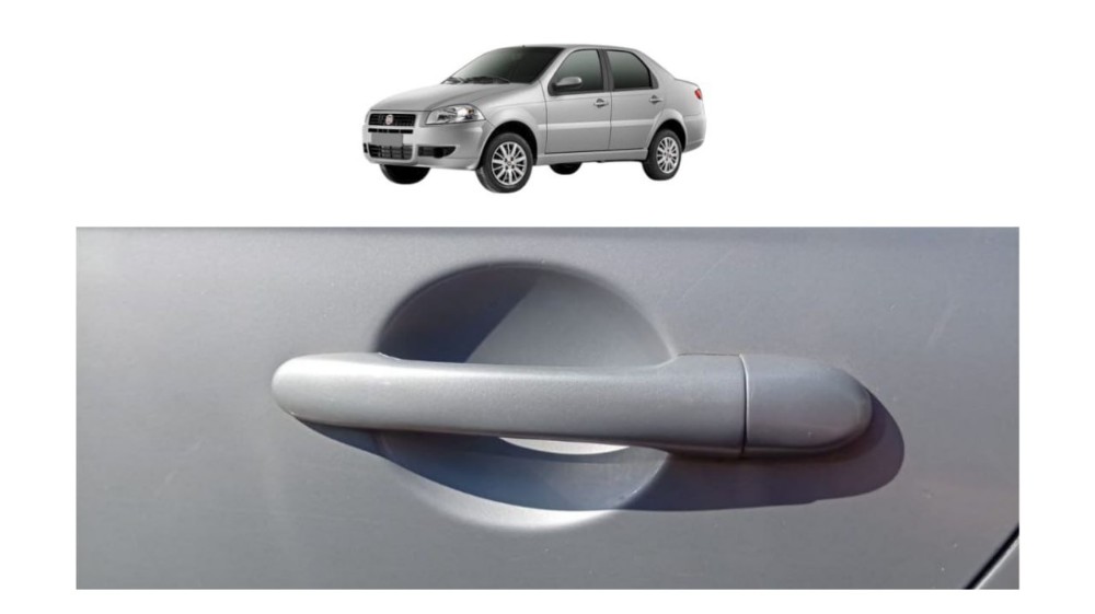 Maçaneta Externa Traseira Esquerda Fiat Siena 2010 Prata Traseira