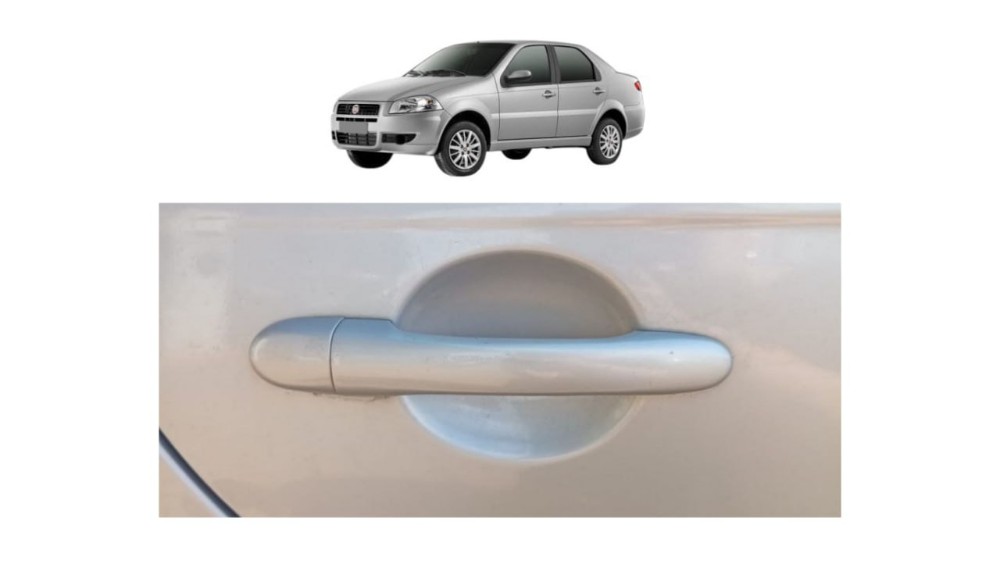 Maçaneta Externa Traseira Direita Fiat Siena 2010 Prata Traseira