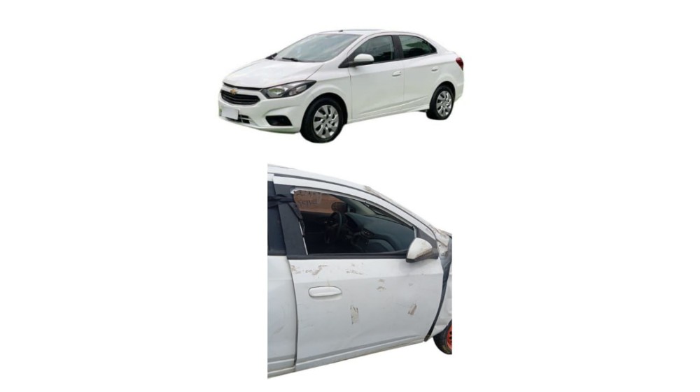 Porta Dianteira Direita Chevrolet Prisma 2017 Detalhe Dianteira Direita Branco