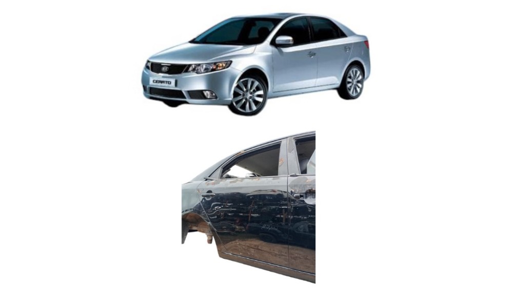 Porta Traseira Direita Kia Cerato 2010 Com Detalhes Traseira Direita Preto