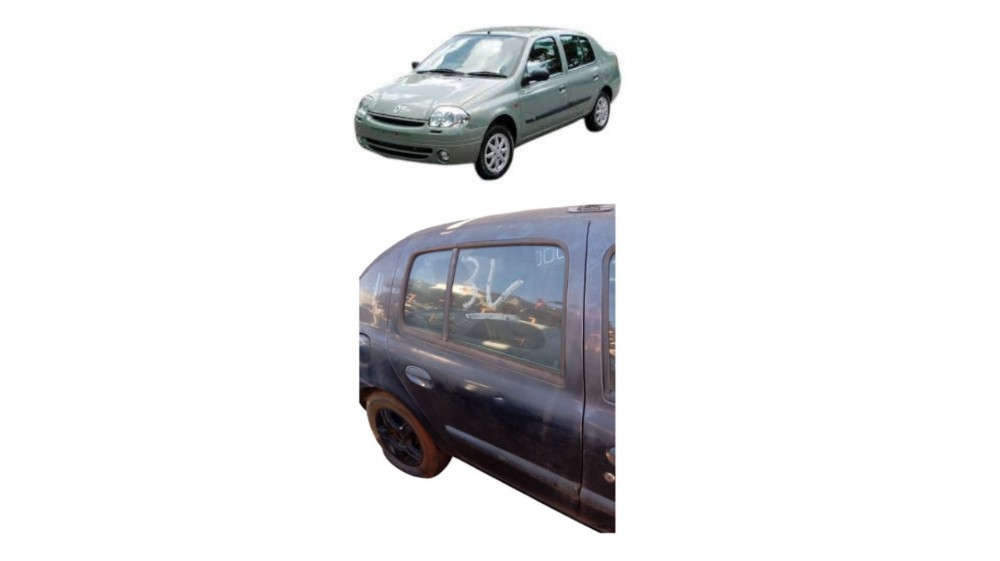Porta Traseira Direita Renault Clio 2002 2003 Detalhe Traseira Direita Prata