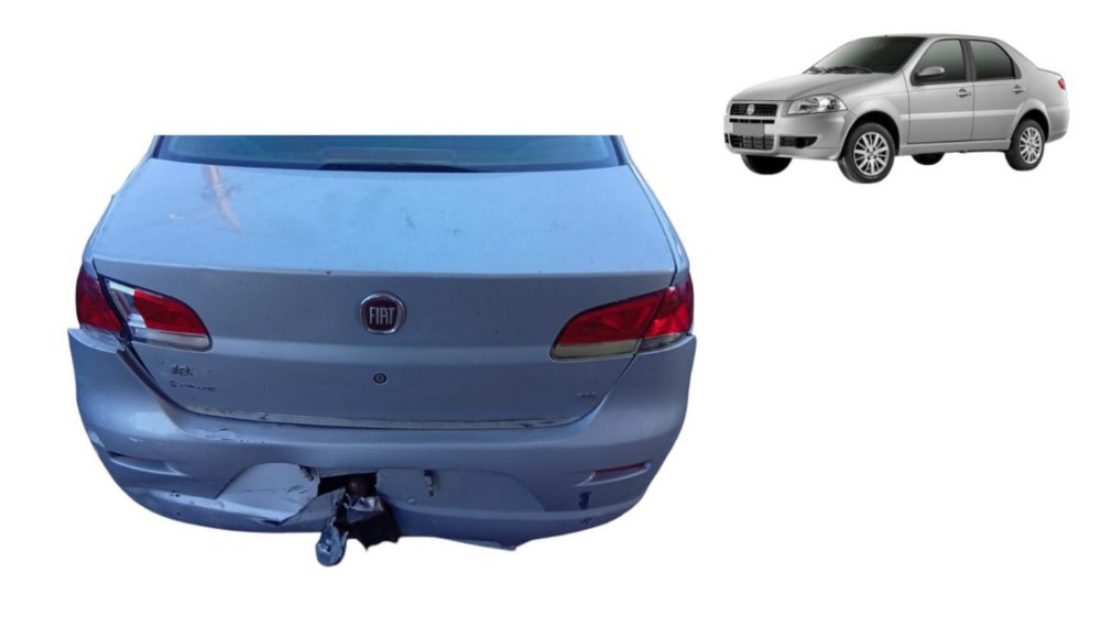 Tampa Traseira Fiat Siena 2010 Detalhe Prata