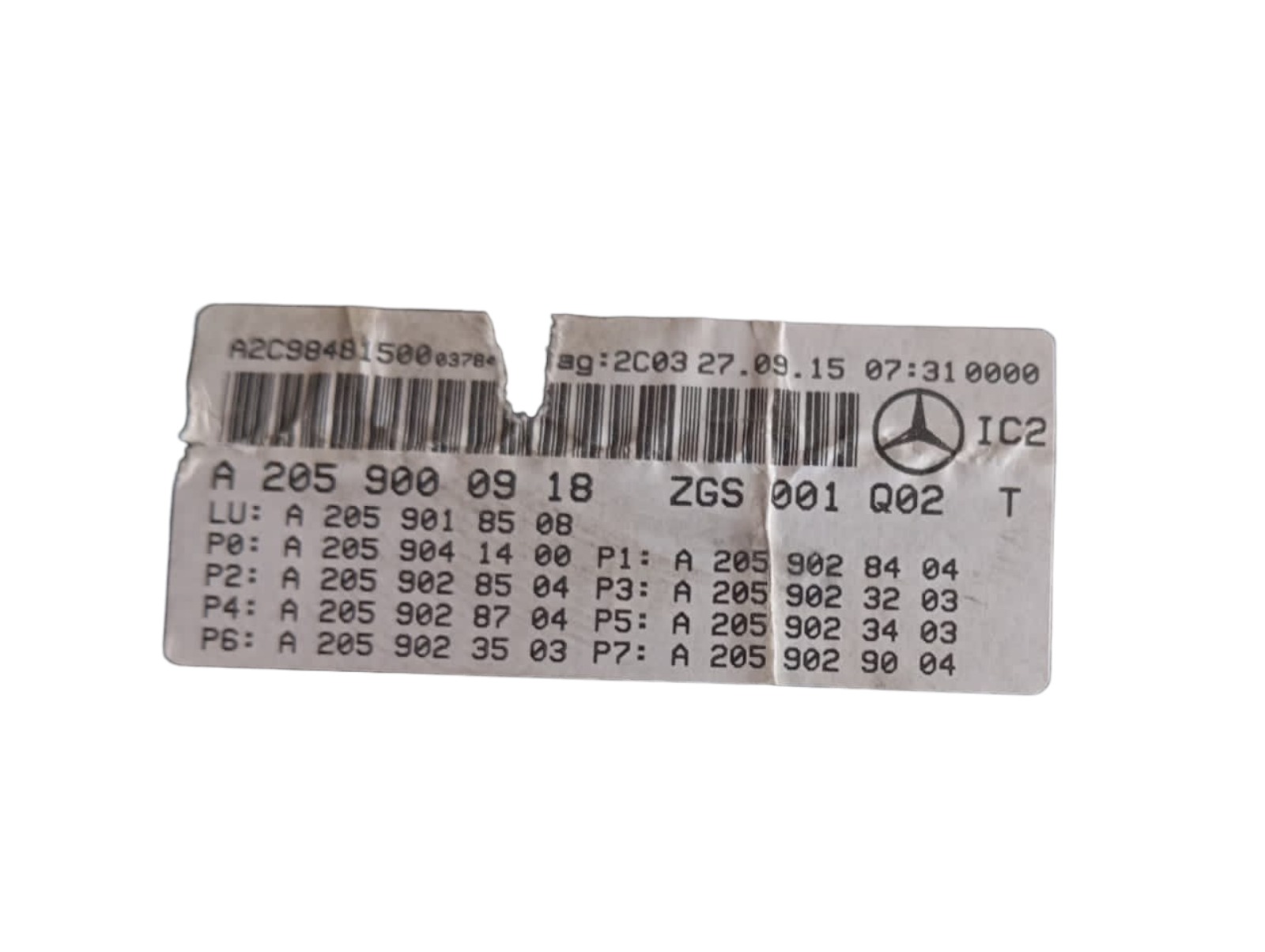 Painel De. Instrumento Mercedes C180 – A2059000918 2
