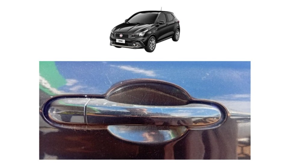 Maçaneta Externa Dianteira Direita Fiat Argo 2018 Detalhe Preto Dianteira