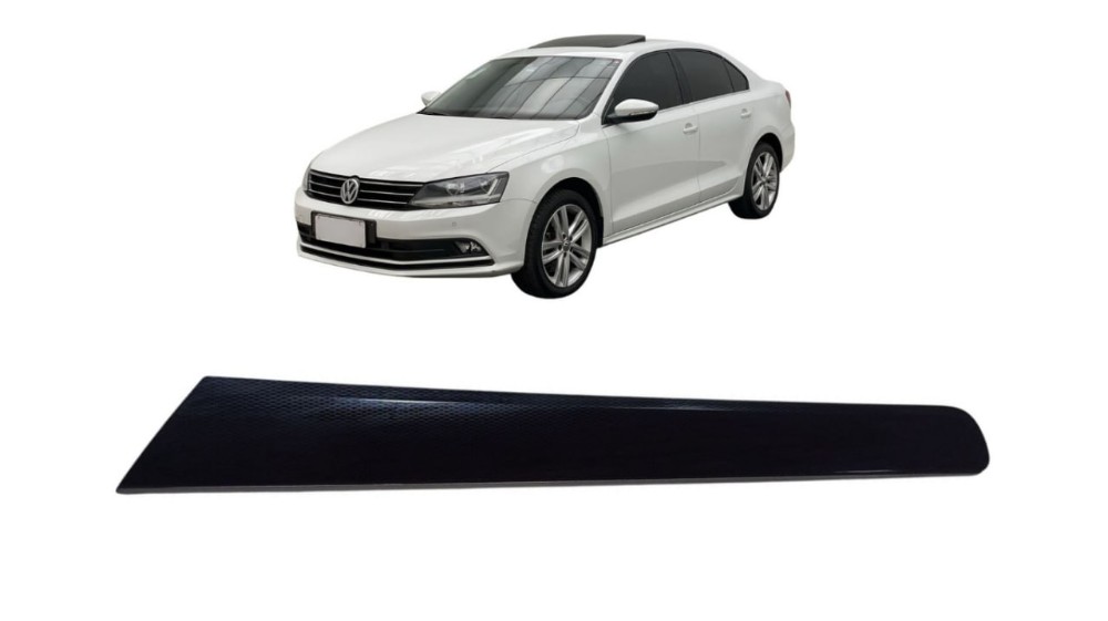 Friso Porta Dianteira Esquerda Jetta 2017 Preto