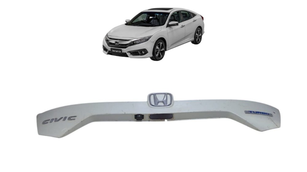 Moldura Aplique Tampa Tras Honda Civic Touring 2017 Avaria Branco