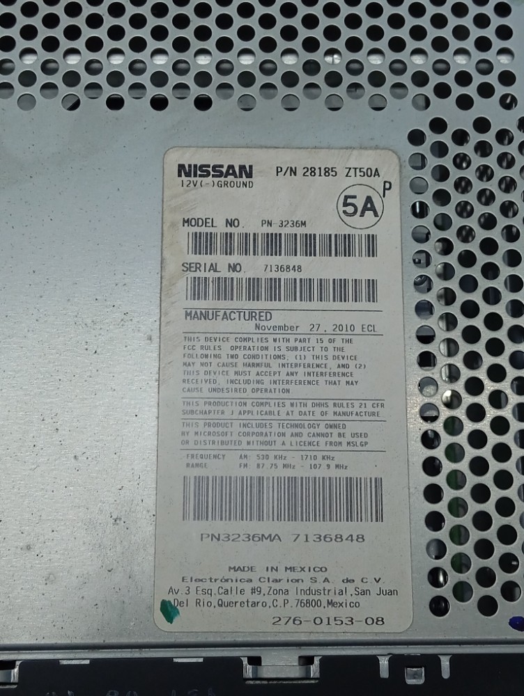 Rádio Som Sentra 2010 28185zt50a 6