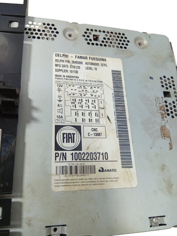 Rádio Multimídia Fiat Uno 2014 2018 Detalhe Preto 4