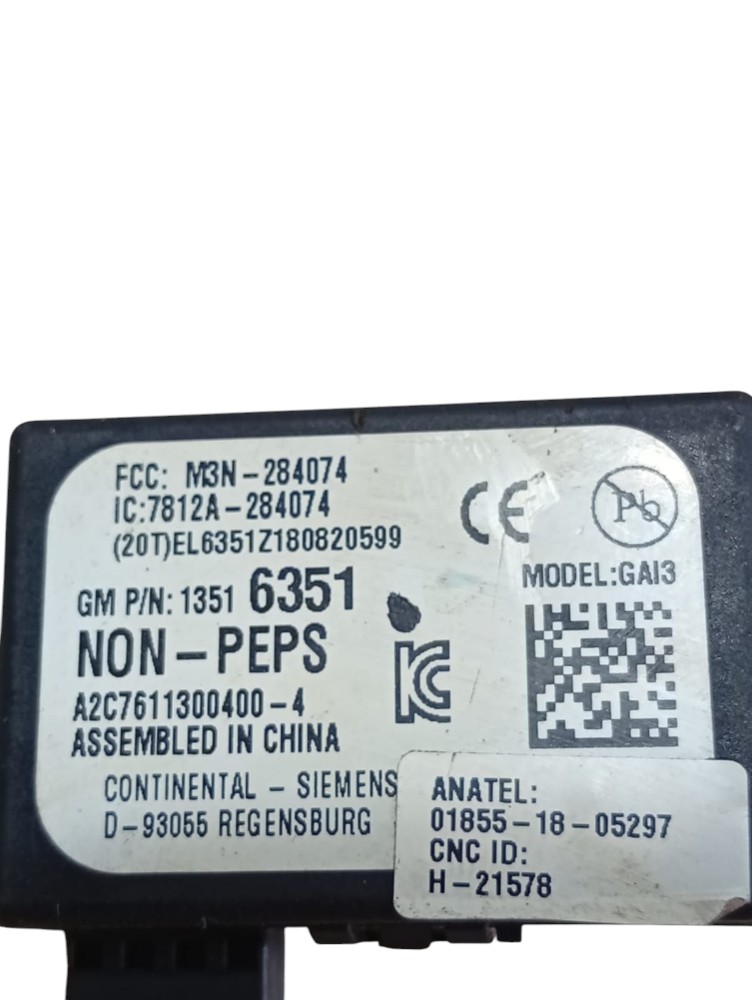 Antena Imobiliador Ignição Chevrolet Onix Prisma 2013 2019 4