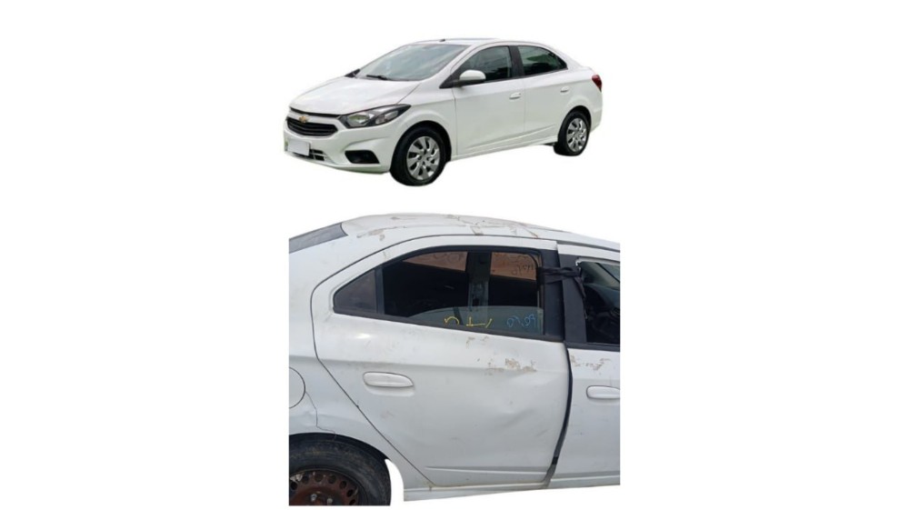Porta Traseira Direita Chevrolet Prisma 2017 Detalhe Traseira Direita Branco