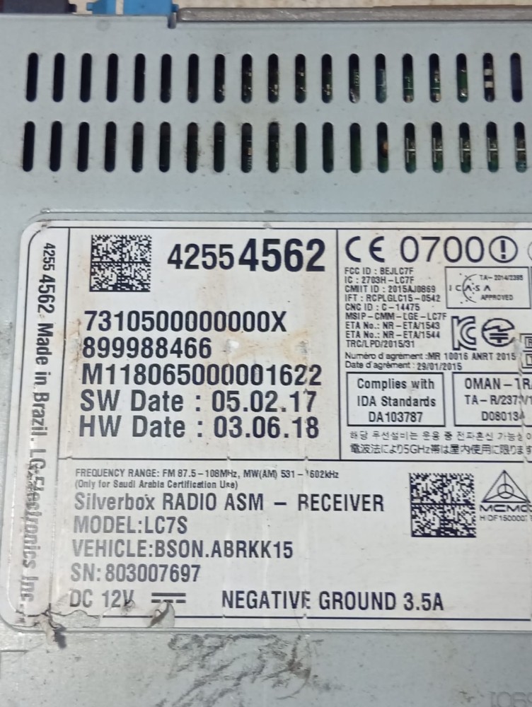 Módulo Rádio Receptor Chevrolet Onix Spin 2016 2018 5