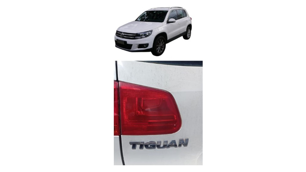 Lanterna Esquerda Tampa Tras Volkswagen Tiguan 2011 Detalhe Esquerdo/motorista Vermelho