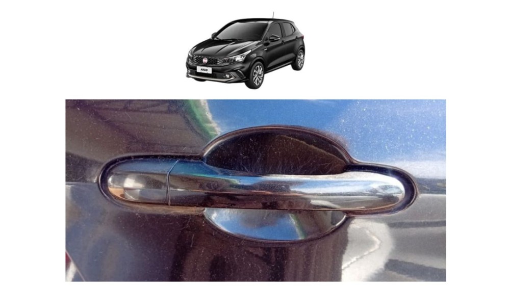 Maçaneta Externa Traseira Direita Fiat Argo 2018 Detalhe Preto Traseira