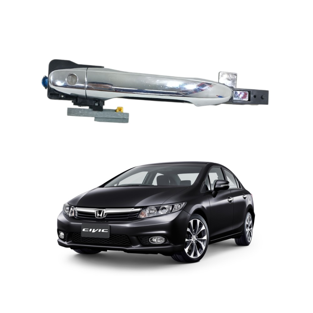 Maçaneta externa dianteira esq honda civic 2012 2016 cromada