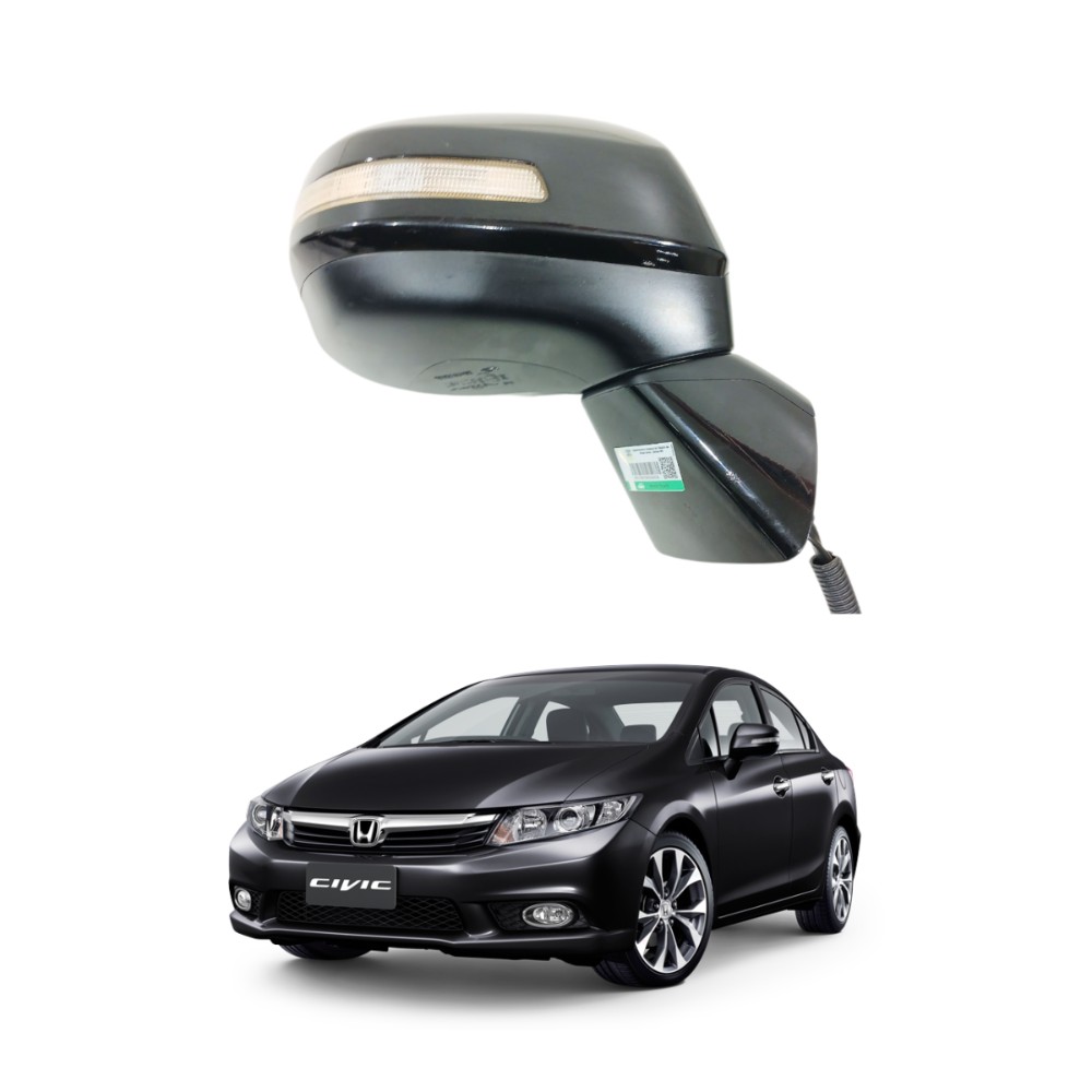 Retrovisor dianteiro direito com seta honda civic 2012 2016