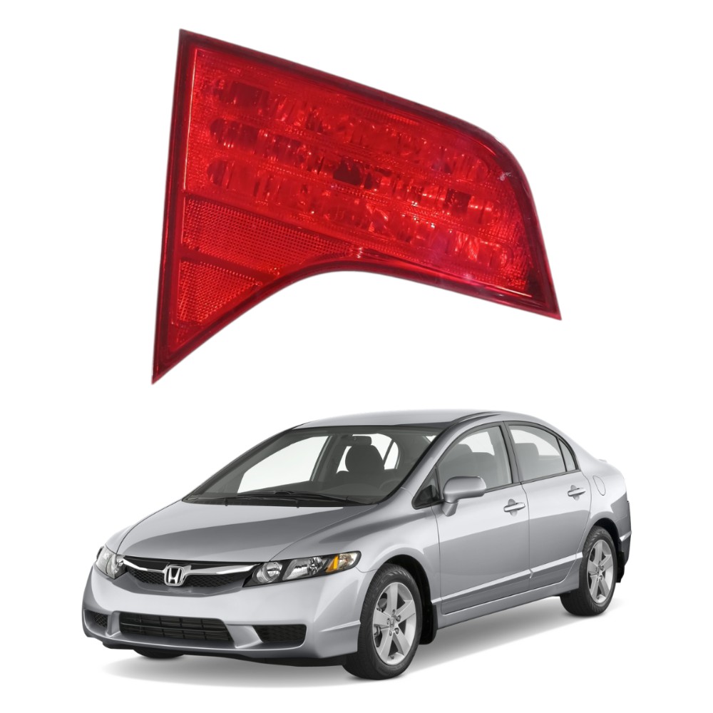 Lanterna esquerda tampa traseira honda civic 2007 2011