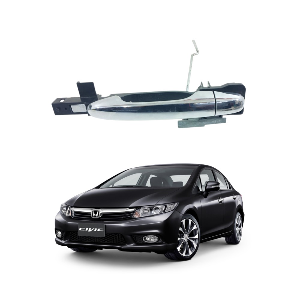 Maçaneta externa dianteira dir honda civic 2012 2016 cromada
