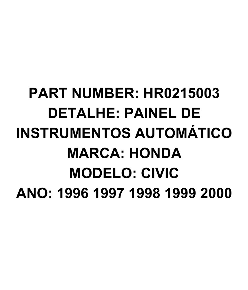 Painel Instrumento Auto Honda Civic 1996 A 2000 Lx E11299 2