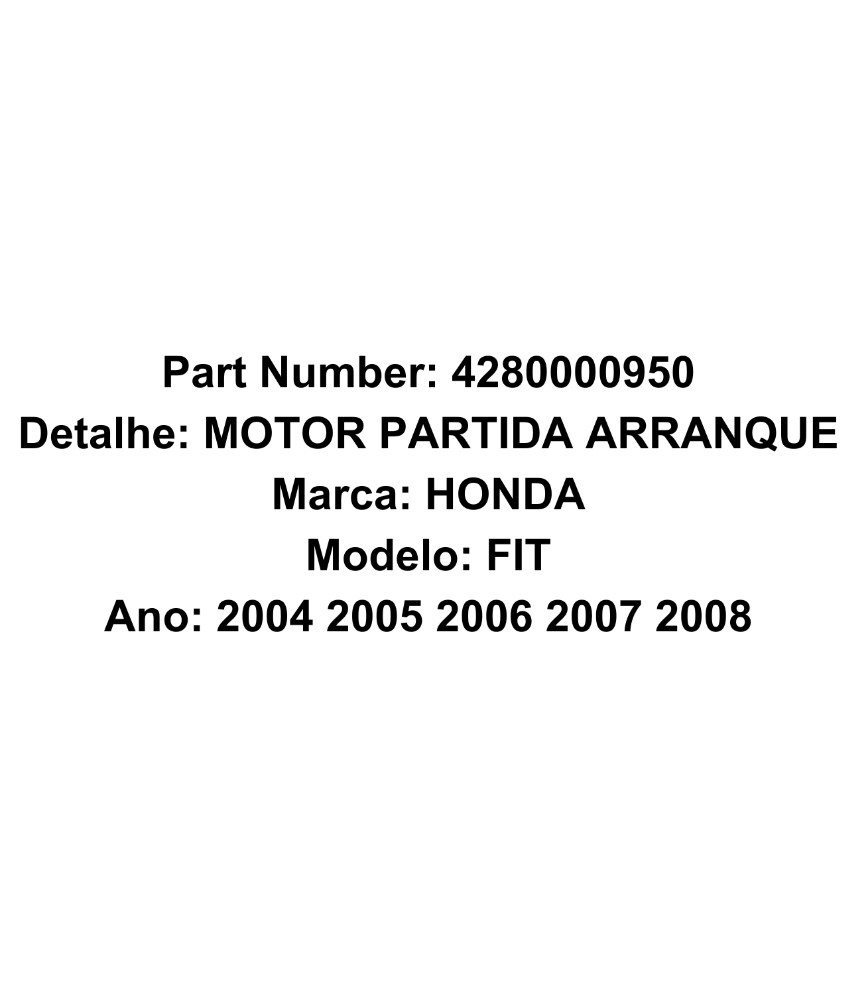 Motor Arranque Partida Honda Fit 2004 2005 2006 2007 E10096 2