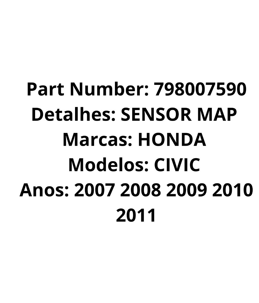 Sensor Map Honda Civic 2007 2008 2009 2010 2011 E10985 2