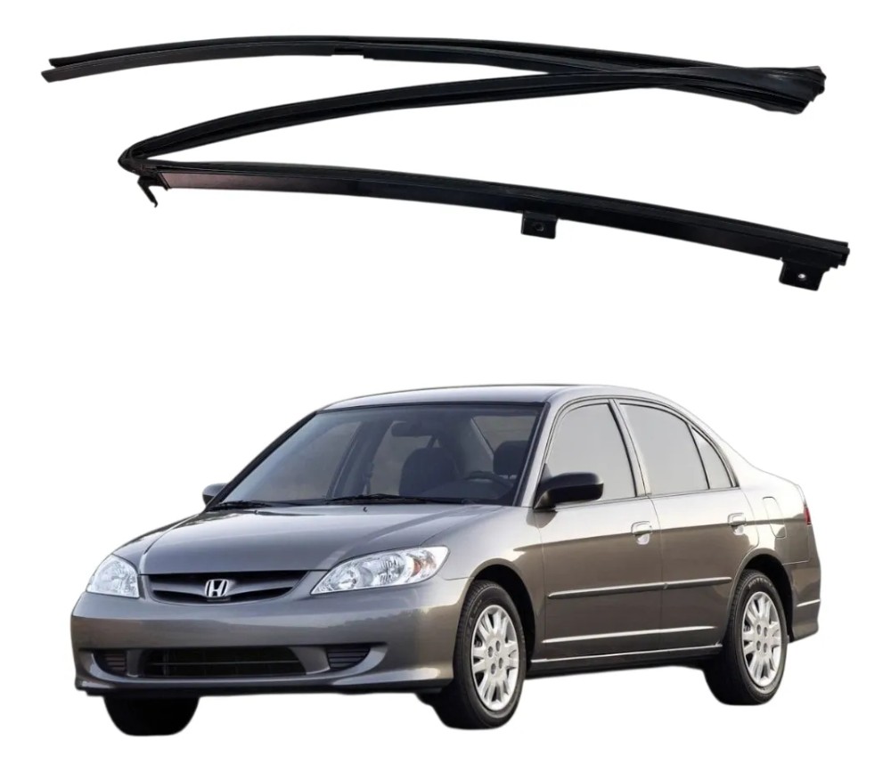 Canaleta vidro traseira esquerda honda civic 2001 2006 49607