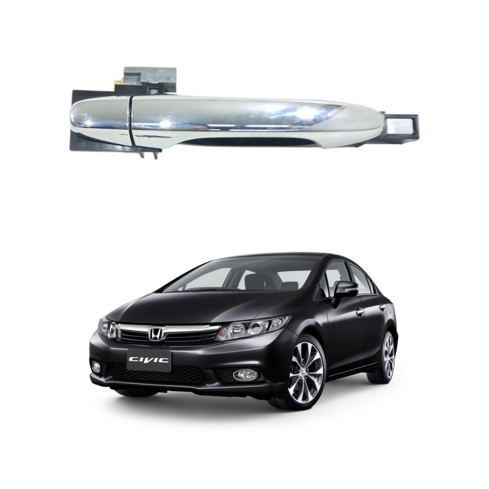 Maçaneta externa traseira dir honda civic 2012 2016 cromada