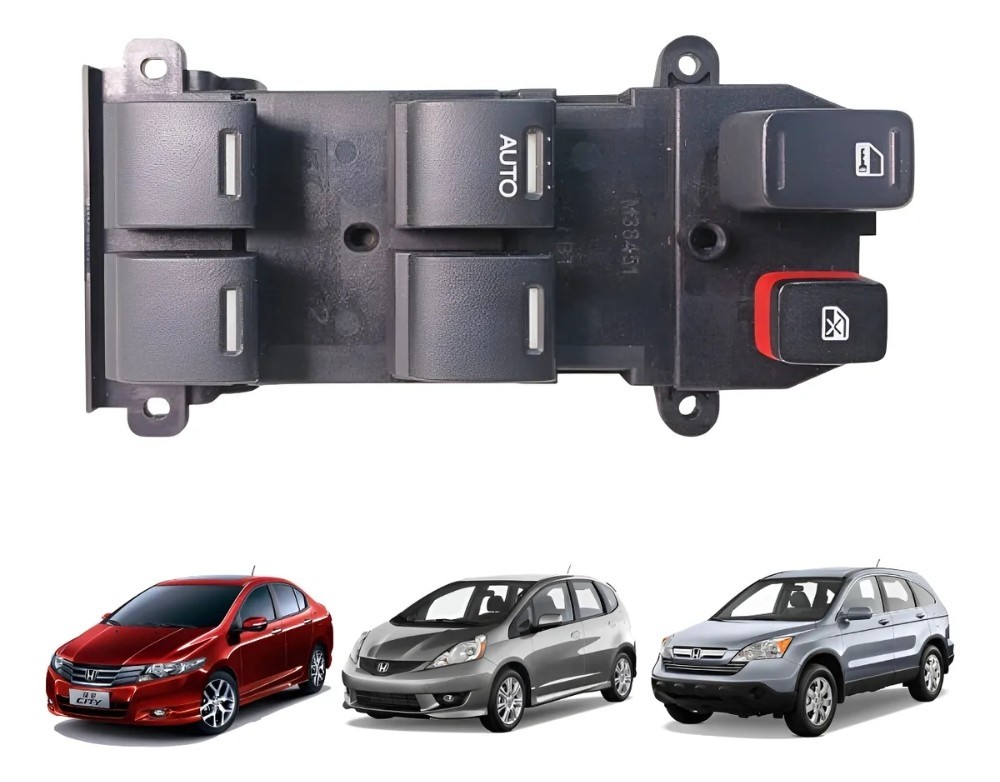 Comando vidro dianteiro esquerdo honda city fit 2009 2014