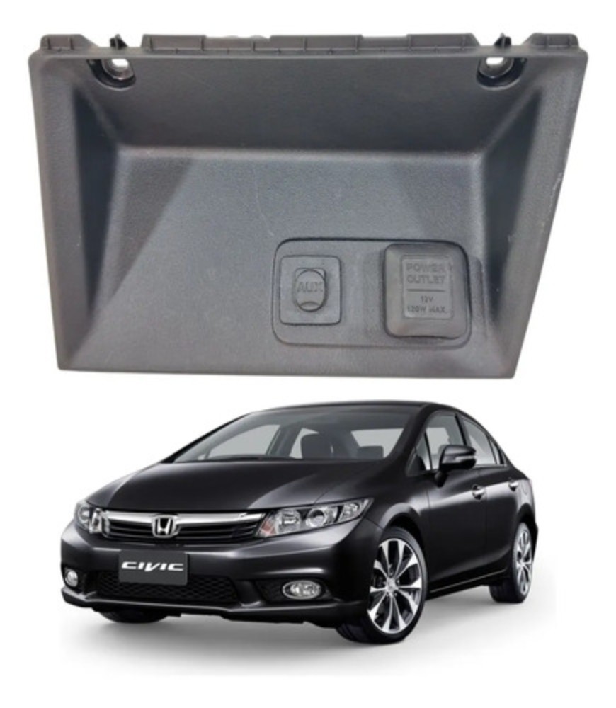 Moldura entrada auxiliar tomada honda civic 2012 2016