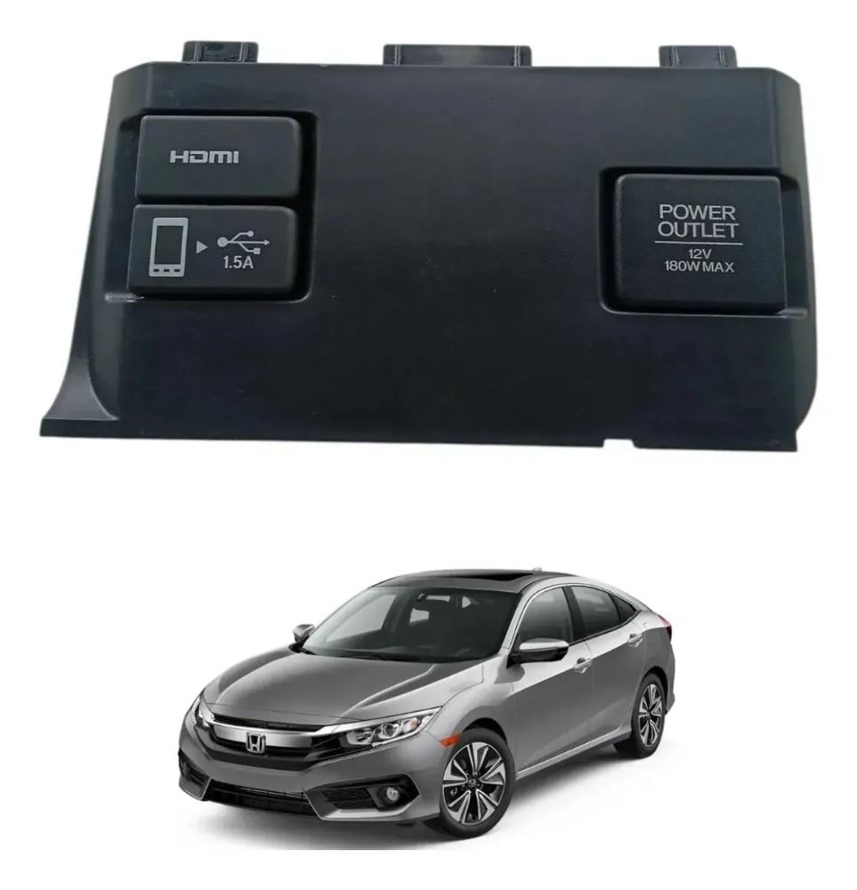 Moldura tomada usb hdmi honda civic 2017 2021 39976