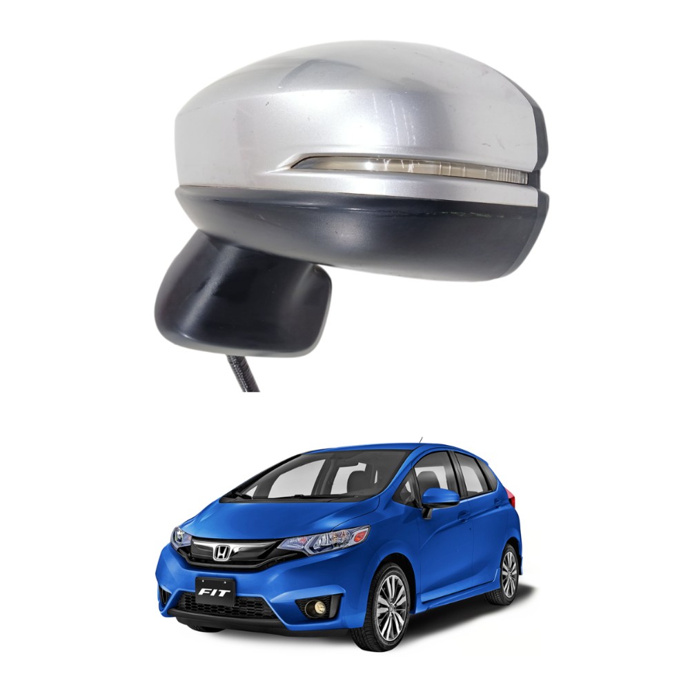 Retrovisor esquerdo com seta honda fit 2015 2021 prata
