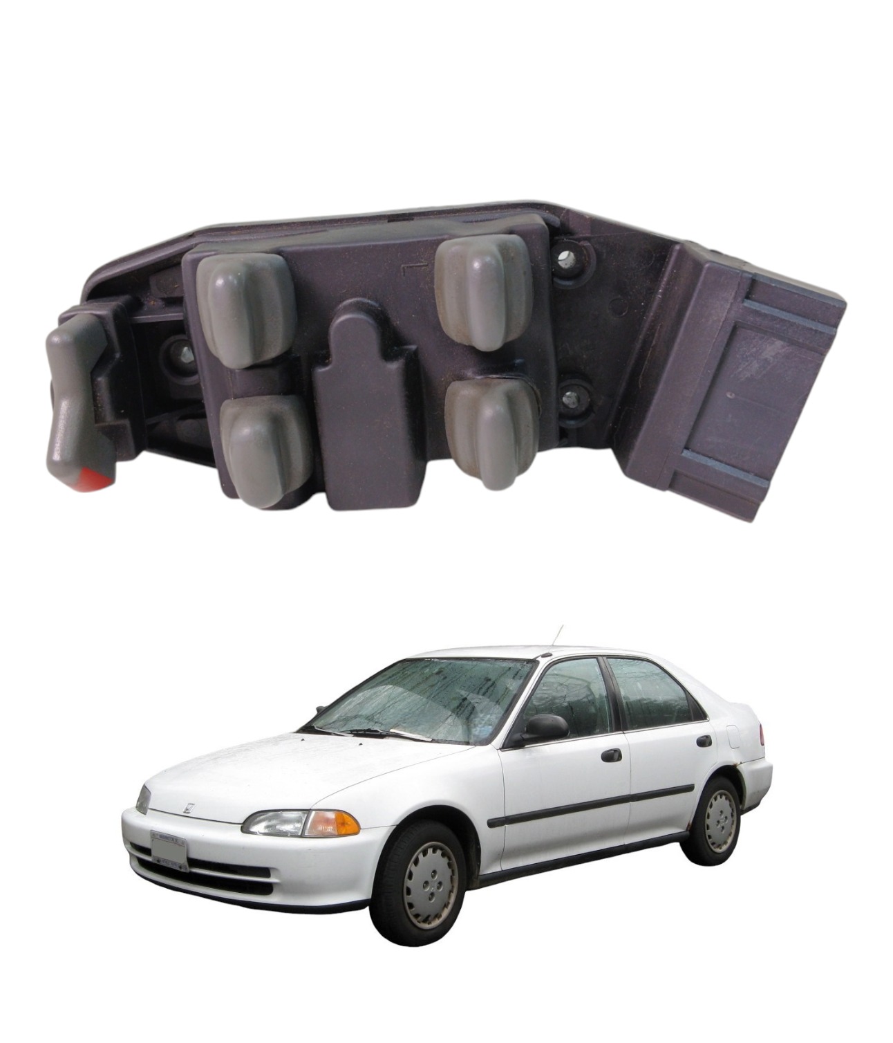 Comando Vidro Dianteiro Esquerdo Honda Civic 1992 1993 E5657