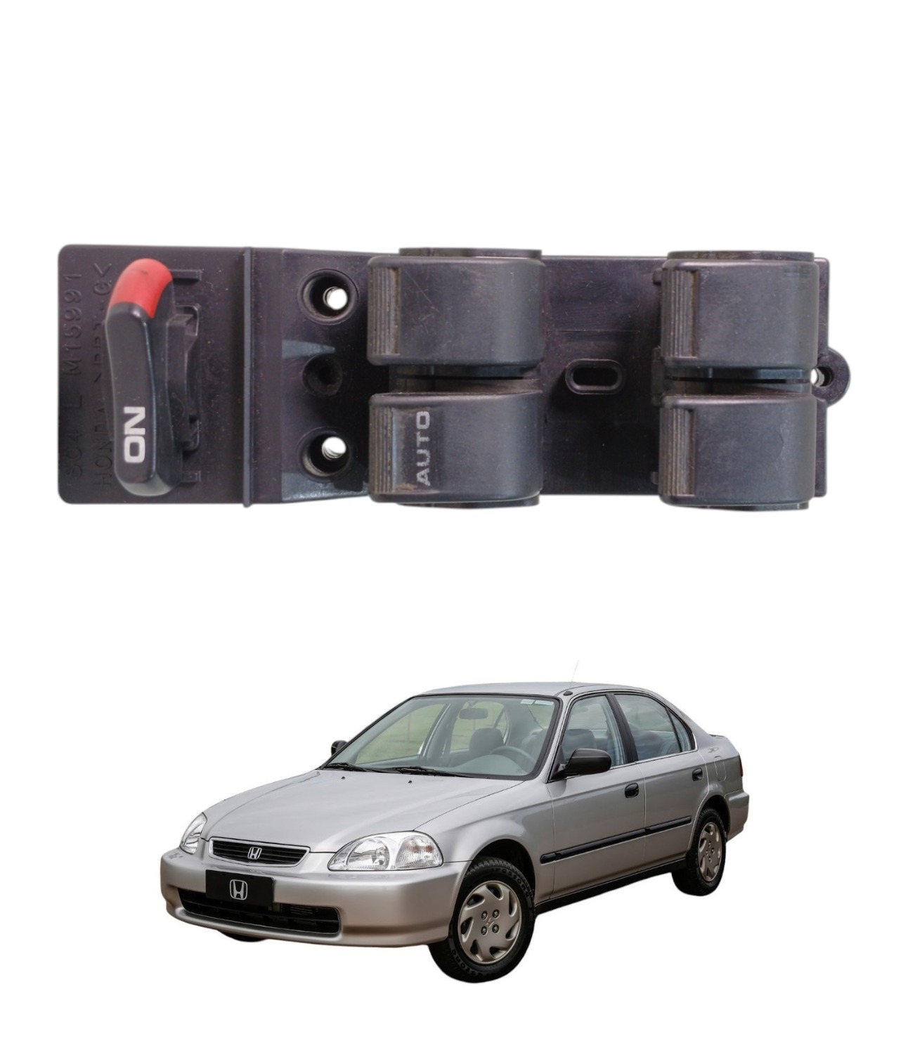 Comando Vidro Dianteiro Esquerdo Honda Civic 1996 1997 E5633