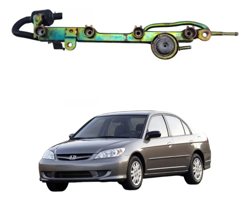 Flauta bico injetor honda civic 2001 2006