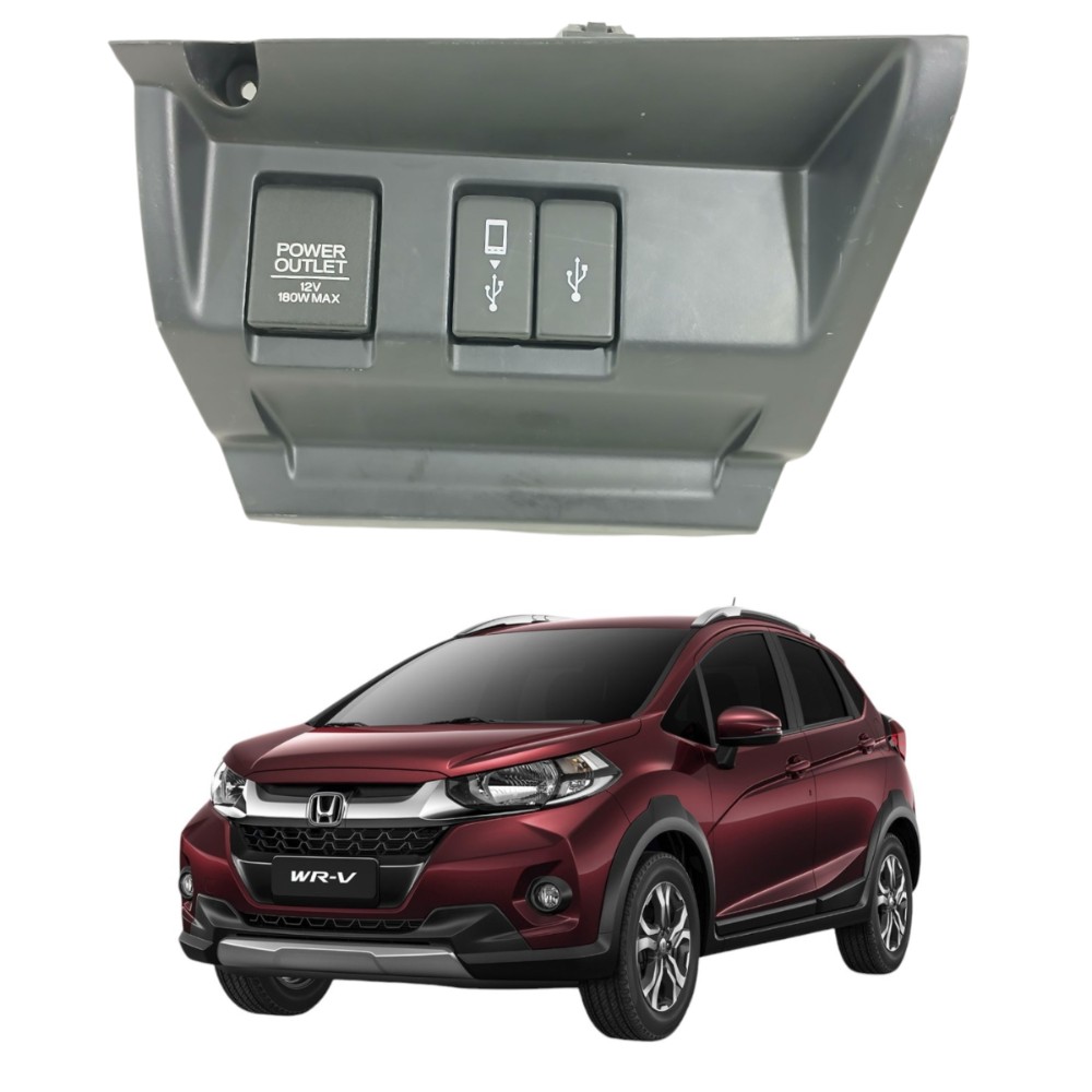 Moldura entrada tomara usb 12v honda wrv 2017 2021