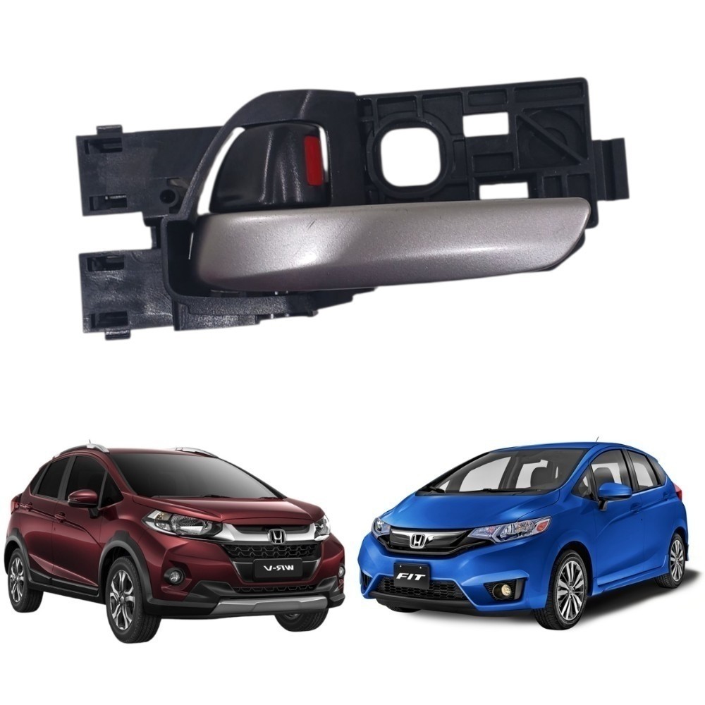 Maçaneta interna esquerda prata honda fit 2015 2021