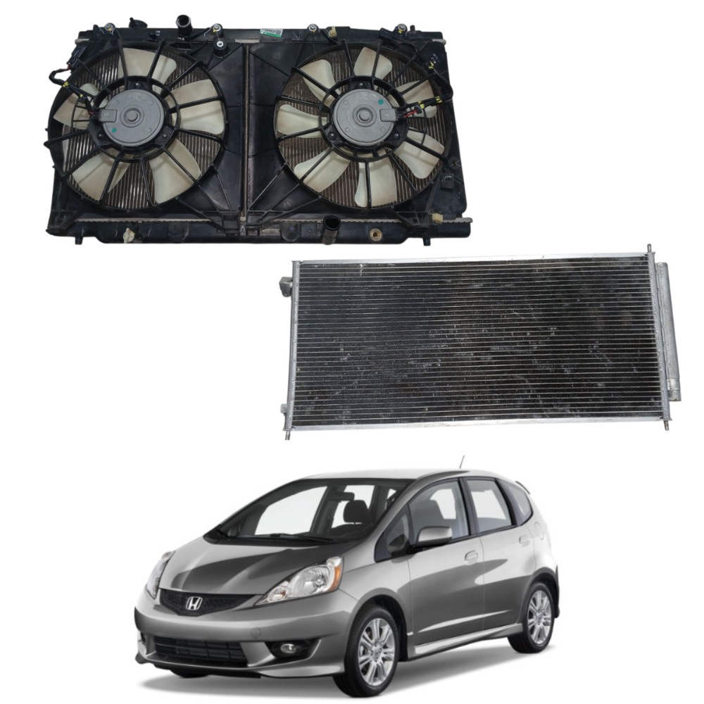 Kit radiador condesador honda fit 2009 2014 52493
