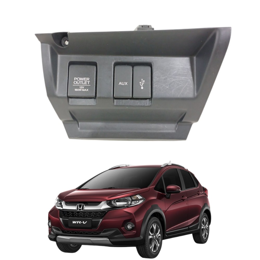 Moldura entrada tomada usb 12v honda wrv 2017 2021