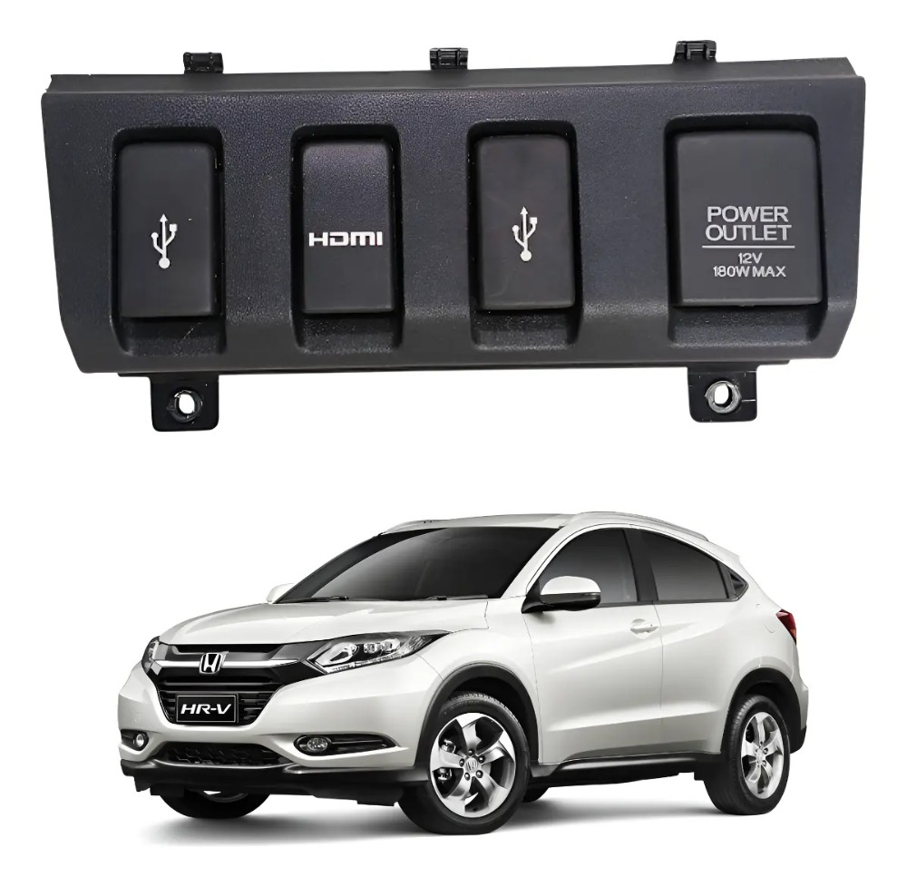 Acabamento entrada aux usb honda hrv 2016 2021 43828