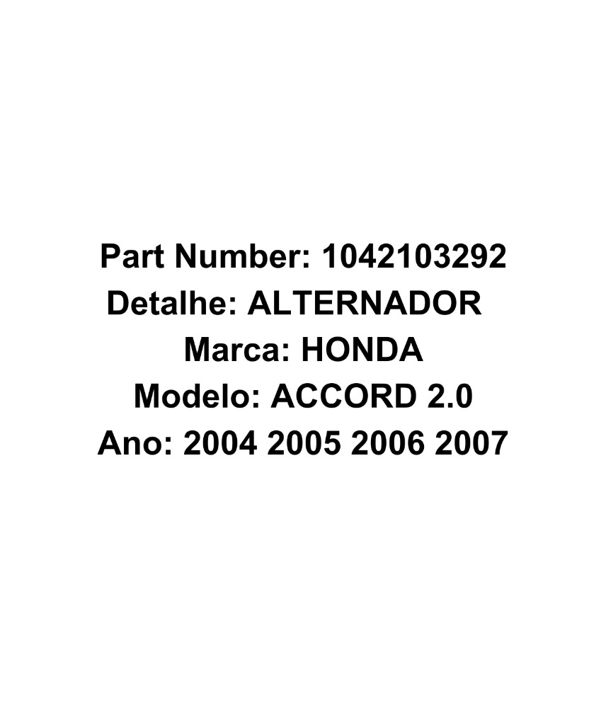 Alternador Honda Accord 2004 2005 2006 2007 2.0 E10683 2