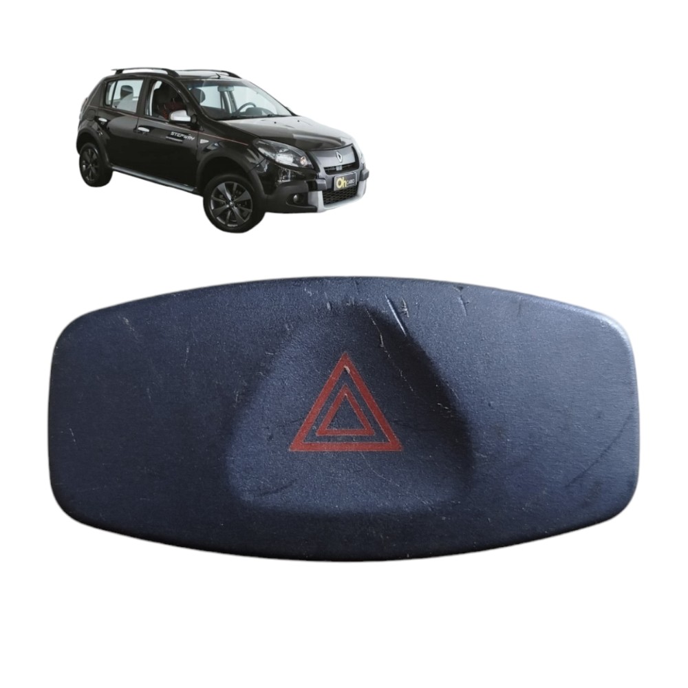 Botão Pisca Alerta Renault Sandero Logan Duster 2003 A 2013  Preto